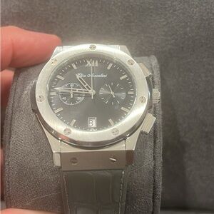 Silver and Black Chronograph Men's Watch
